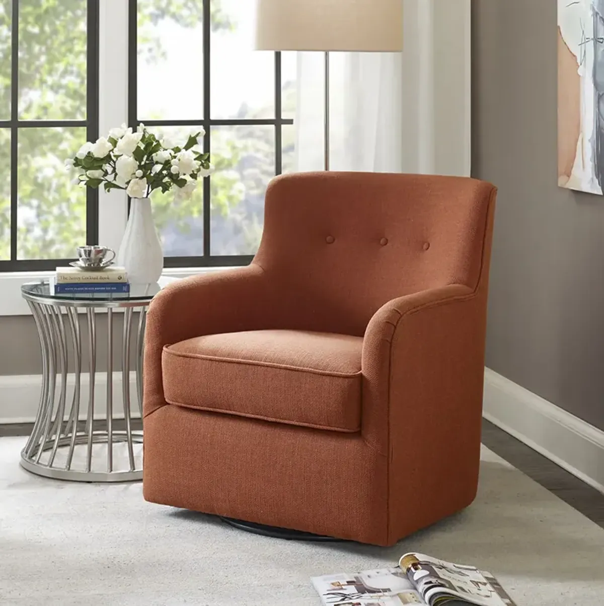 Madison Park Adele Spice Swivel Chair