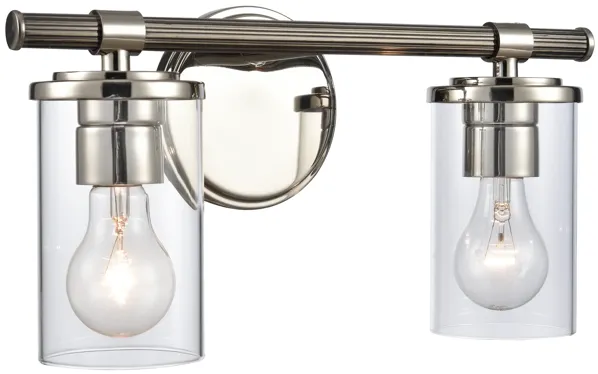 Burrow 15'' Wide 2-Light Vanity Light - Polished Nickel