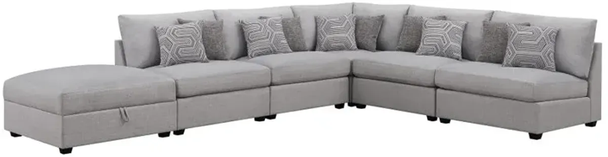 Cambria 6-piece Upholstered Modular Sectional Grey