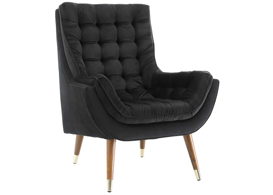 Suggest Button Tufted Performance Velvet Lounge Chair