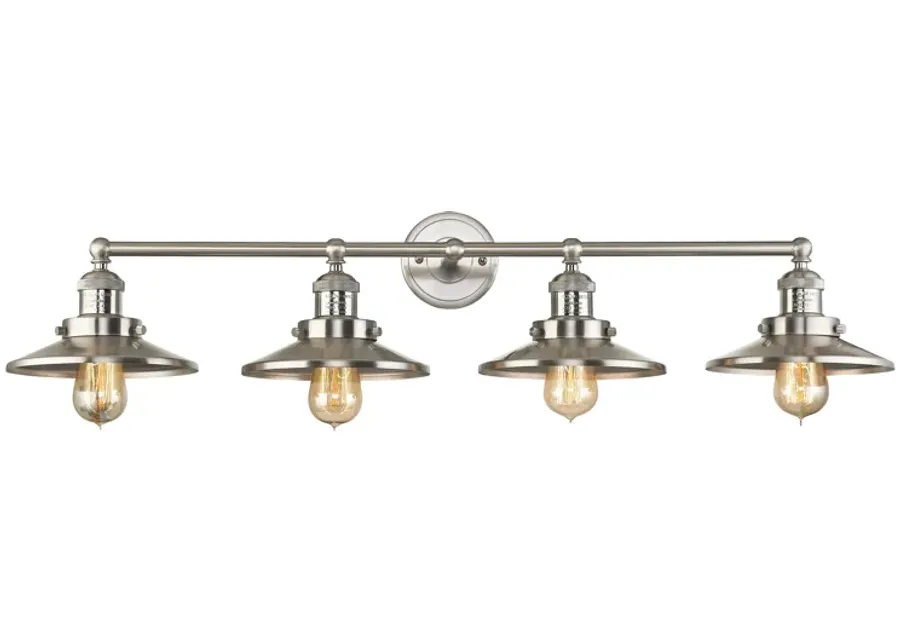 English Pub 38" Wide 4-Light Vanity Light - Satin Nickel