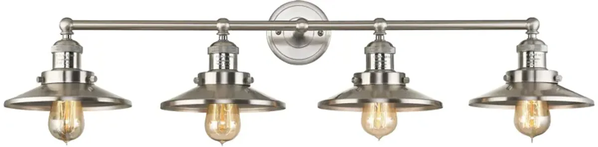 English Pub 38" Wide 4-Light Vanity Light - Satin Nickel