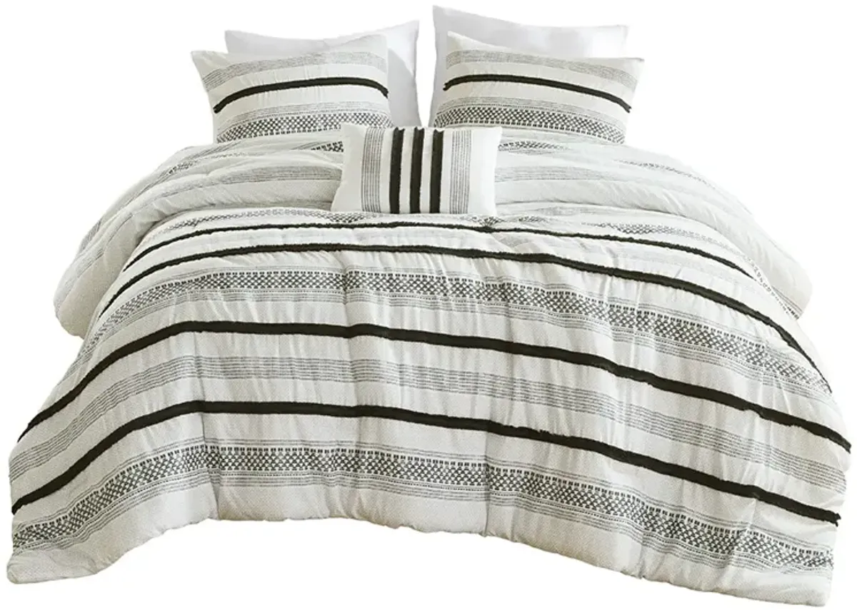 7 Piece Stripe Comforter and Quilt Set