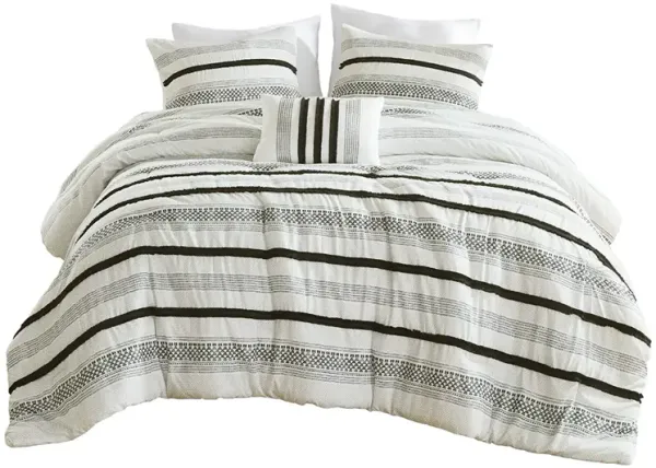7 Piece Stripe Comforter and Quilt Set
