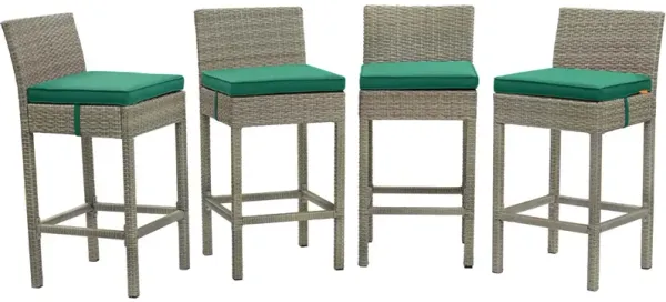 Conduit Bar Stool Outdoor Patio Wicker Rattan Set of 4