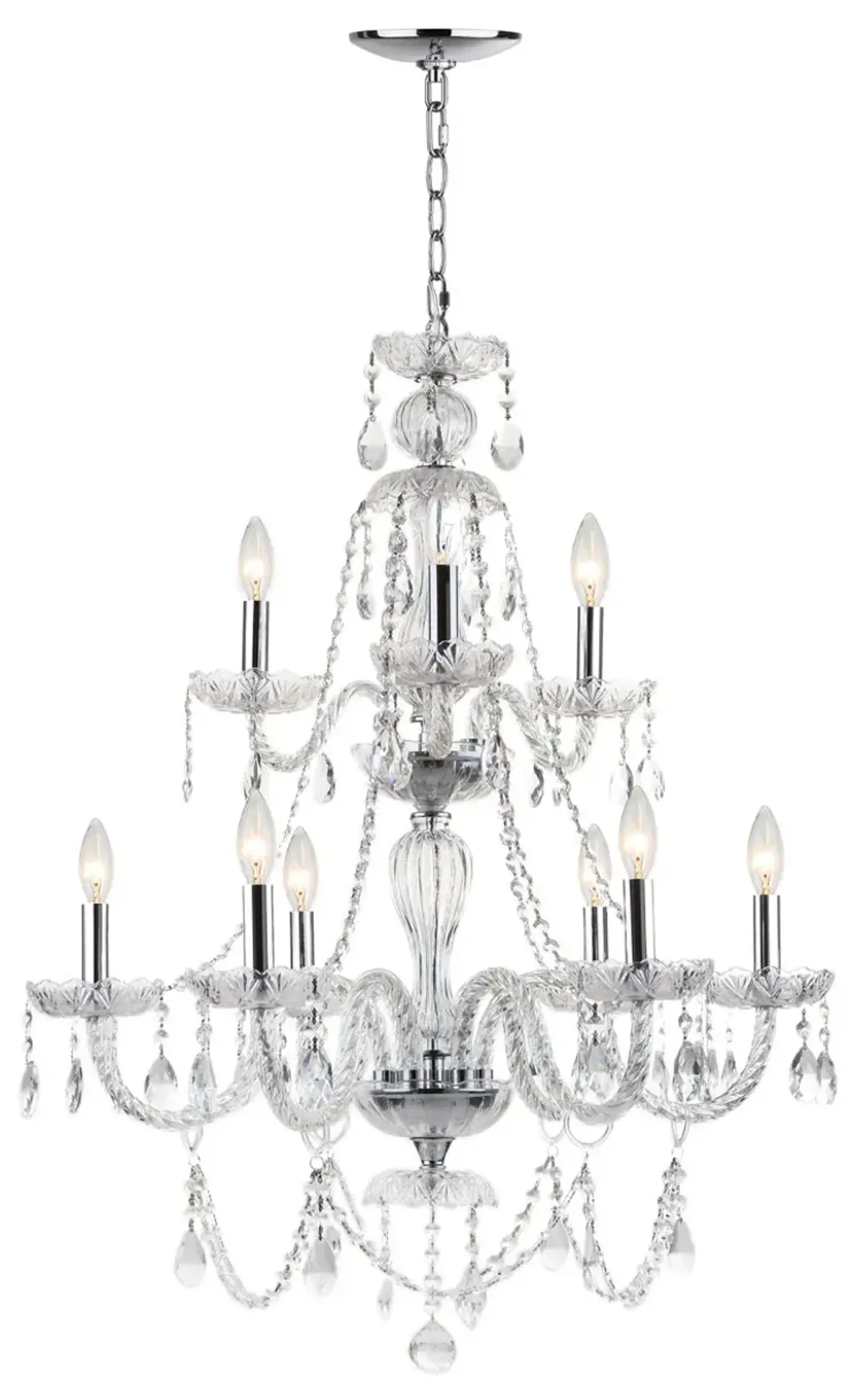 Aura 9 Light 26-Inchdia Adjustable Beaded Chandelier