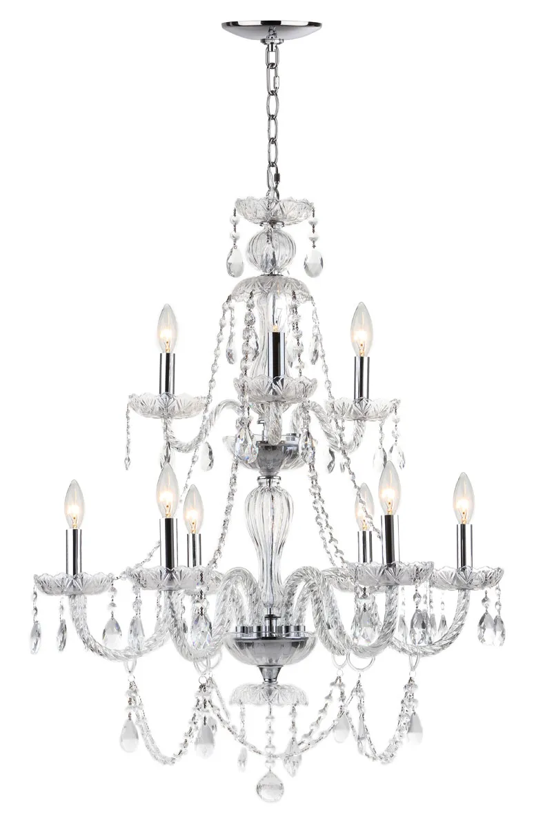 Aura 9 Light 26-Inchdia Adjustable Beaded Chandelier