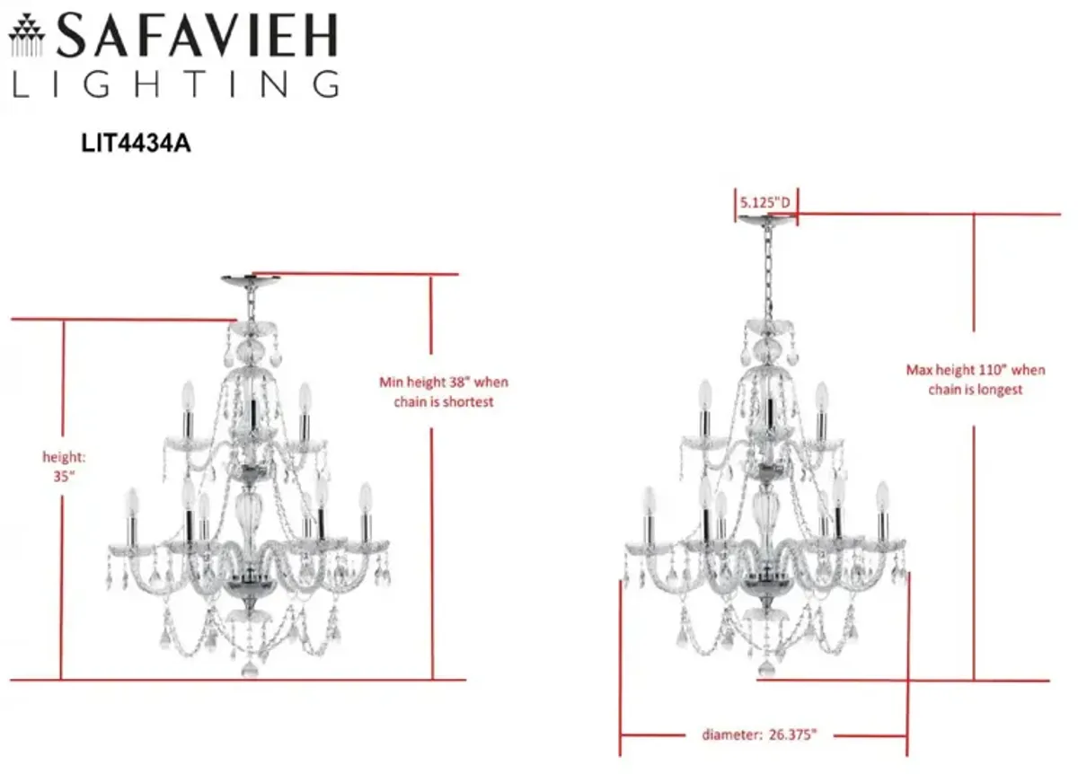 Aura 9 Light 26-Inchdia Adjustable Beaded Chandelier