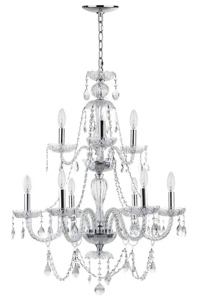 Aura 9 Light 26-Inchdia Adjustable Beaded Chandelier