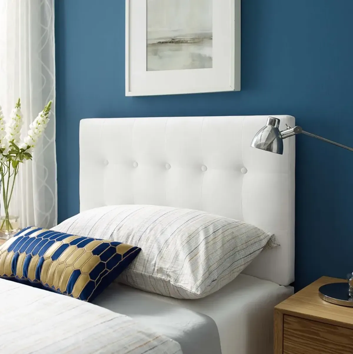 Emily Twin Biscuit Tufted Performance Velvet Headboard