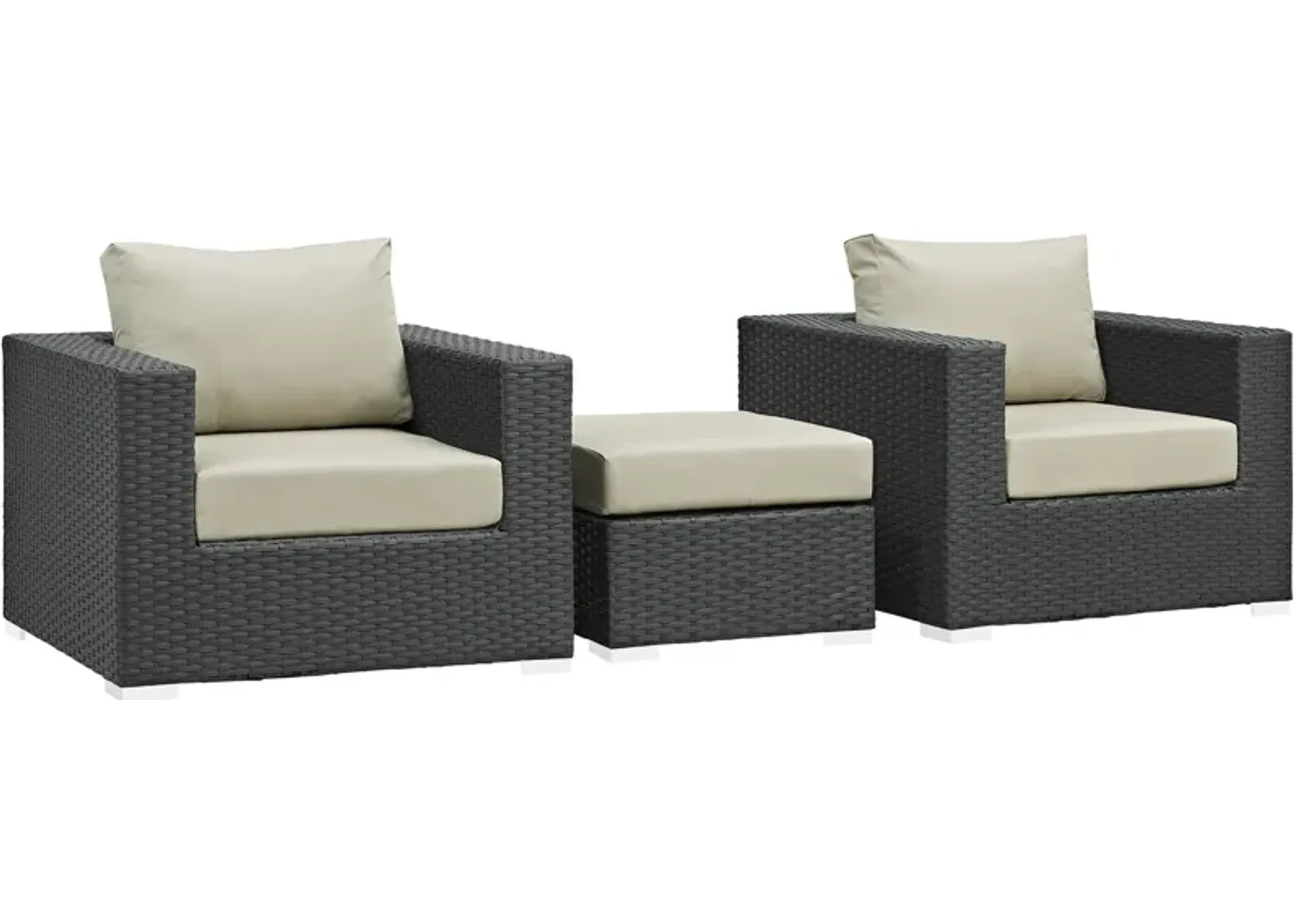 Sojourn 3 Piece Outdoor Patio Sunbrella® Sectional Set