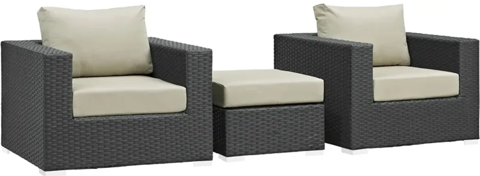 Sojourn 3 Piece Outdoor Patio Sunbrella® Sectional Set