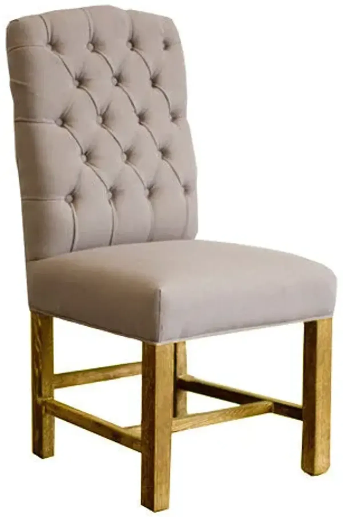 York Dining Chairs - Flax Linen & Natural Legs (Set of 2 Chairs)