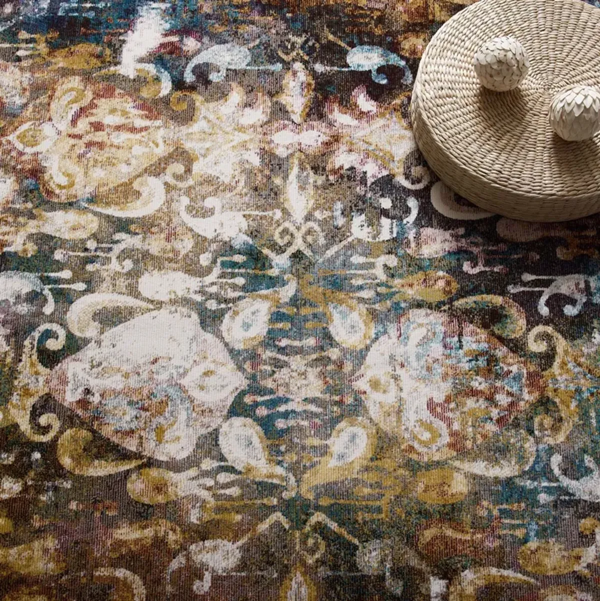 Success Jayla Transitional Distressed Vintage Floral Moroccan Trellis 4x6 Area Rug