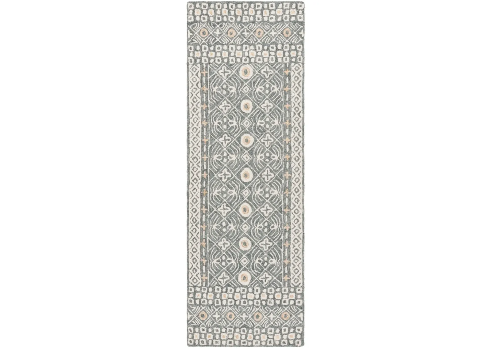 MICRO-LOOP 801 SILVER  2'-3' x 7' Runner Rug