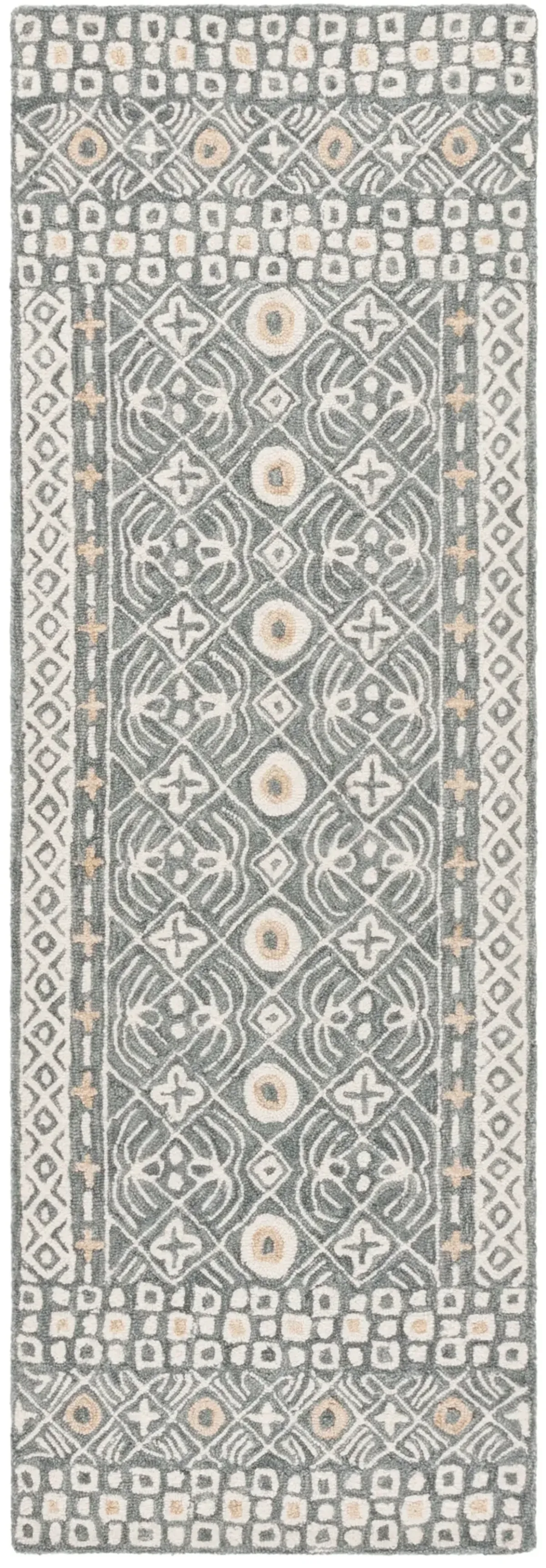 MICRO-LOOP 801 SILVER  2'-3' x 7' Runner Rug