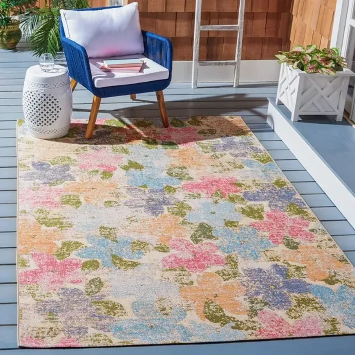 SUMMER 410 Blue  2' X 8' Runner Rug