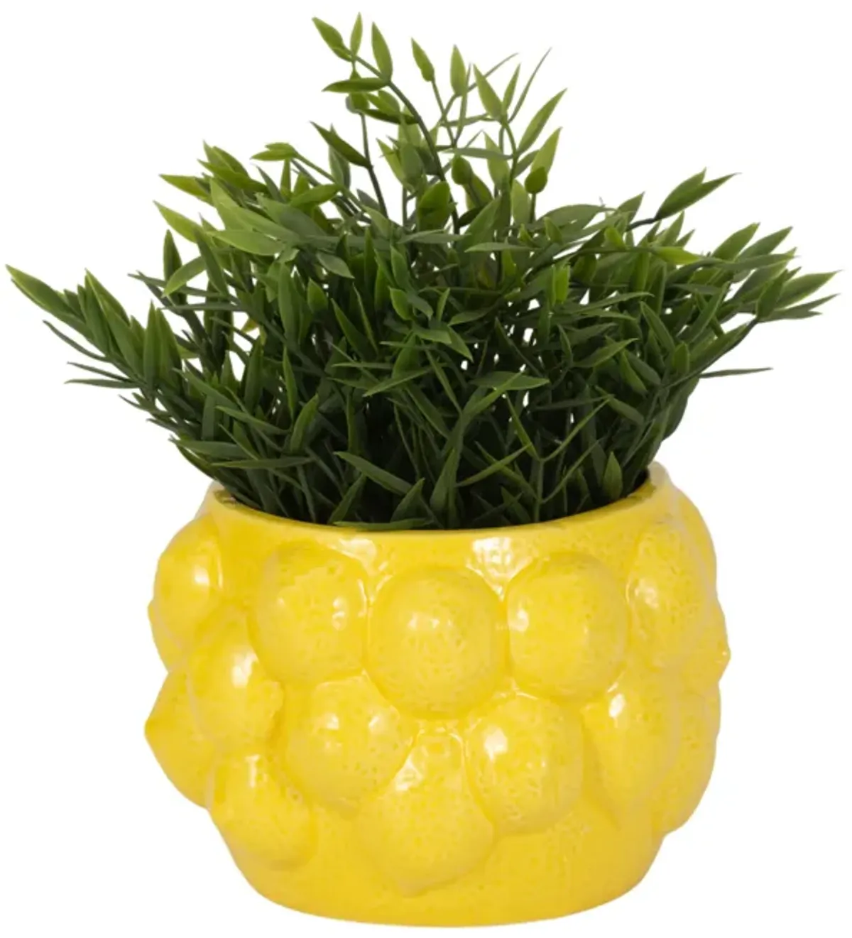 7" Lemons Flower Pot, Yellow