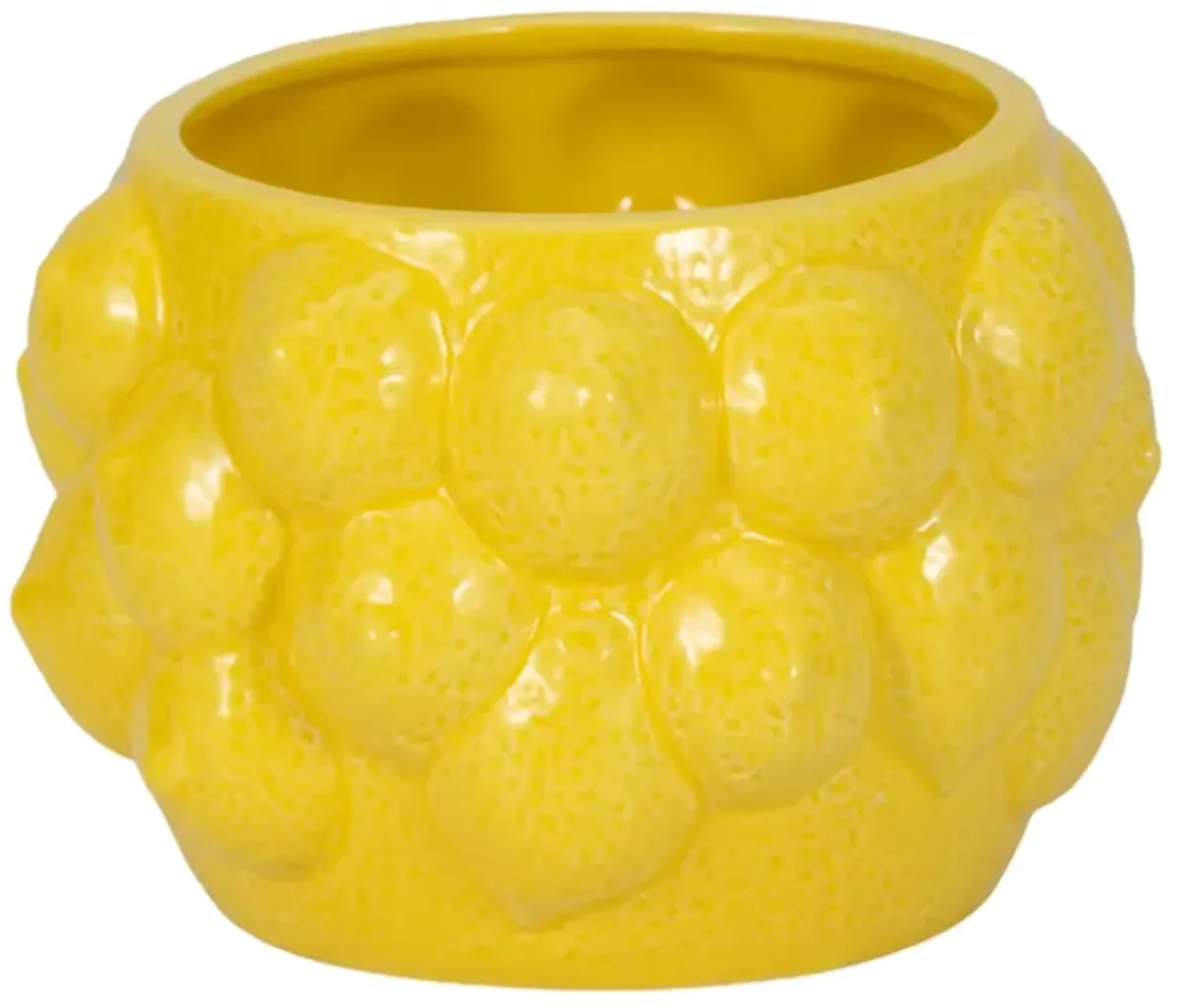 7" Lemons Flower Pot, Yellow