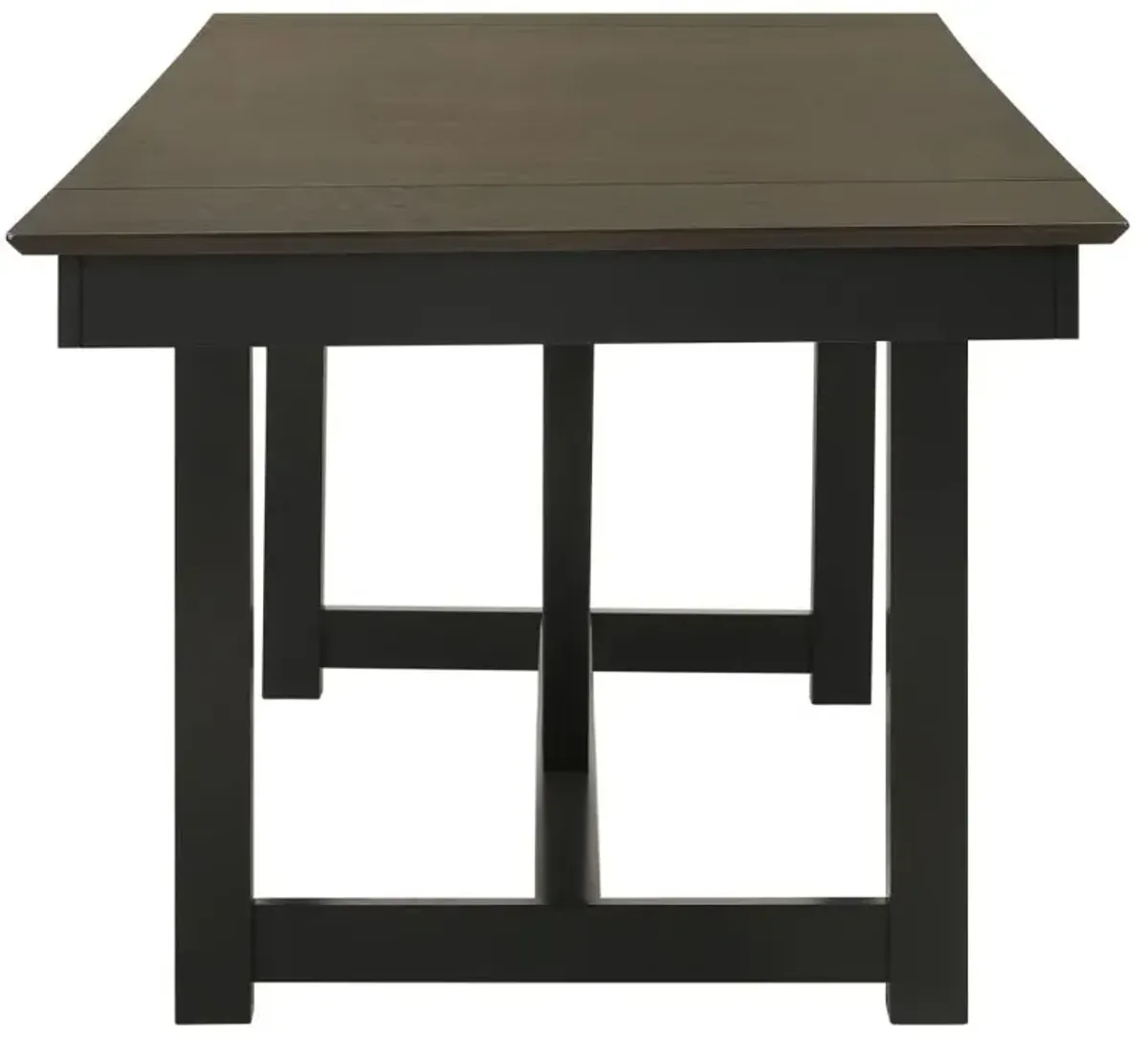 Malia Rectangular Dining Table with Refractory Extension Leaf Black