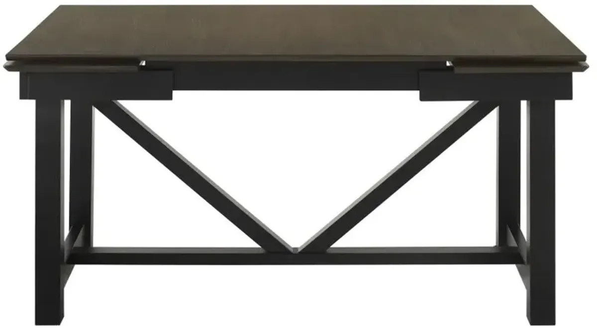 Malia Rectangular Dining Table with Refractory Extension Leaf Black