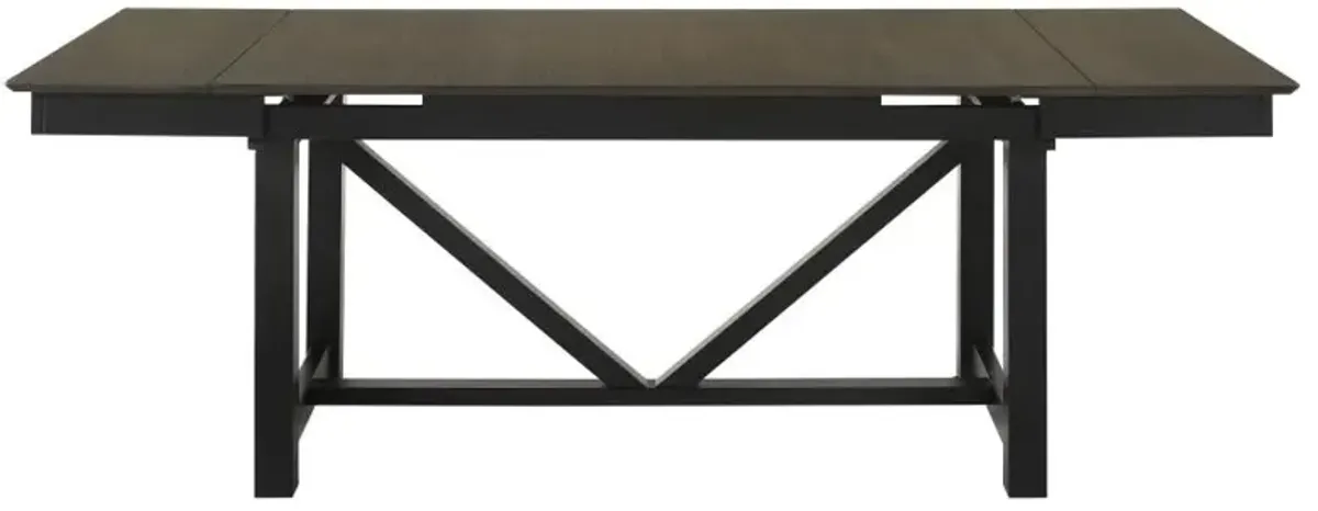 Malia Rectangular Dining Table with Refractory Extension Leaf Black