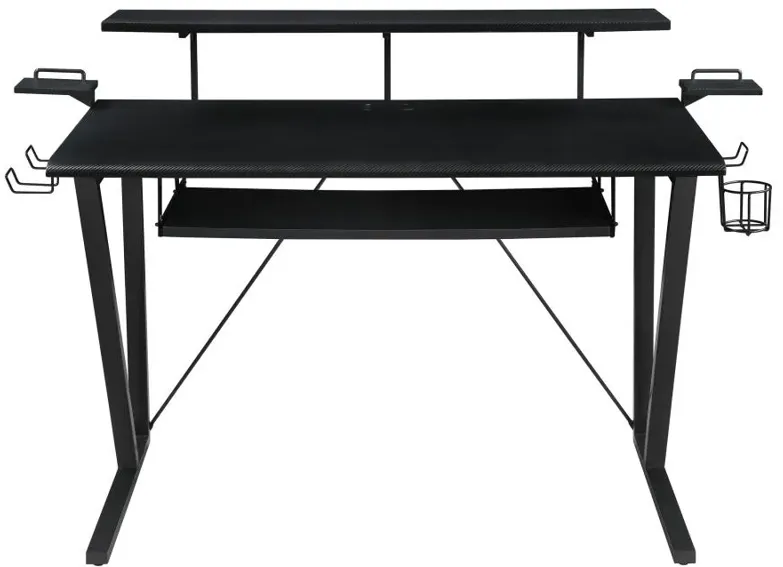 Wedalia Gaming Desk with Cup Holder Gunmetal