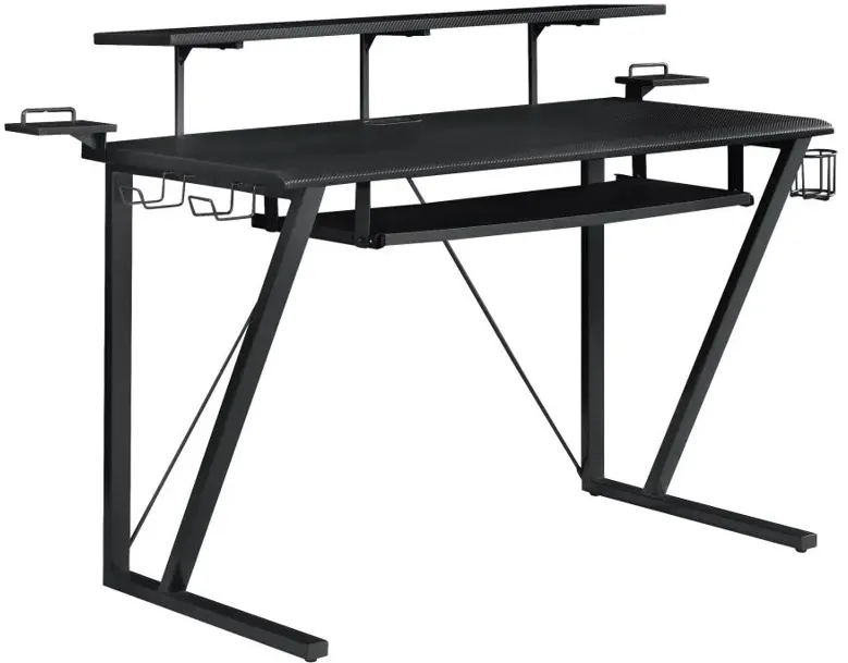 Wedalia Gaming Desk with Cup Holder Gunmetal