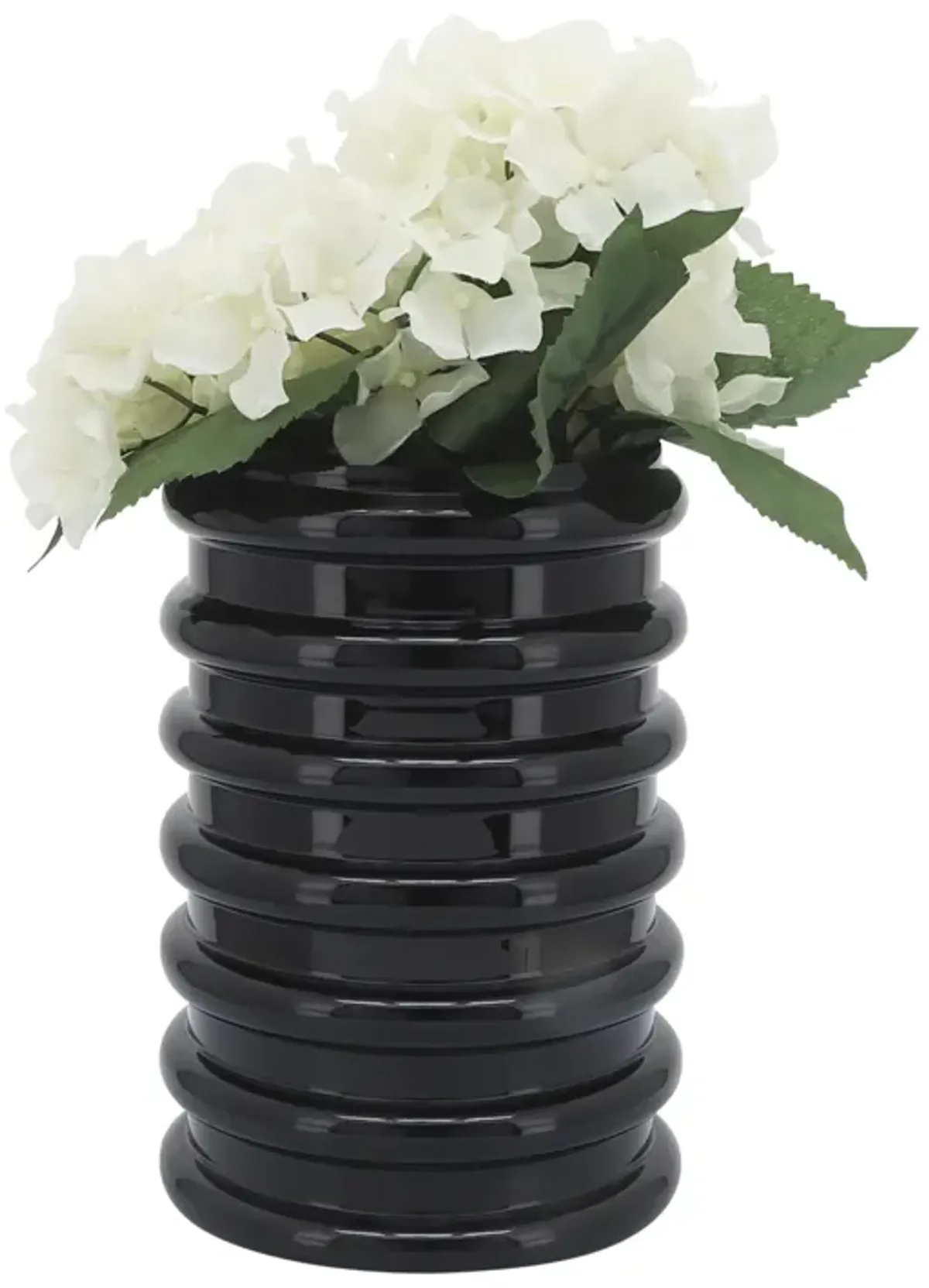 Glass, 9"h, Scallop Vase, Black