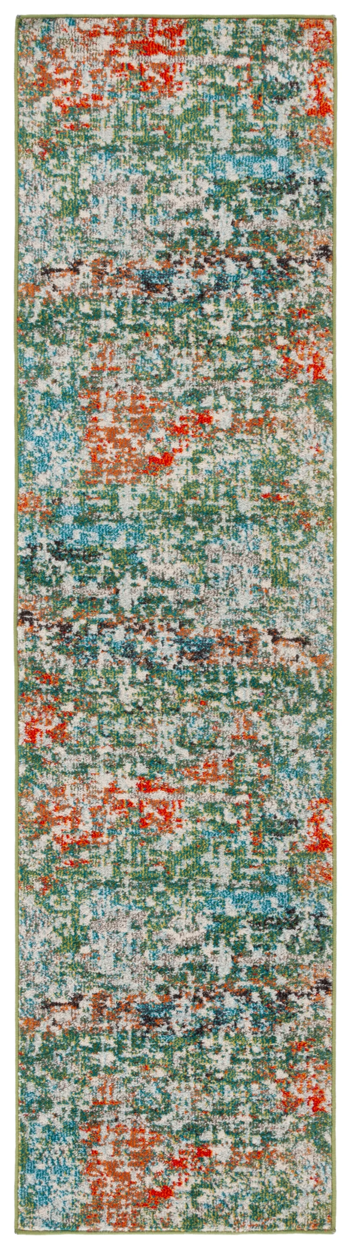 MADISON 469 GREEN  2'-2' x 8' Runner Rug