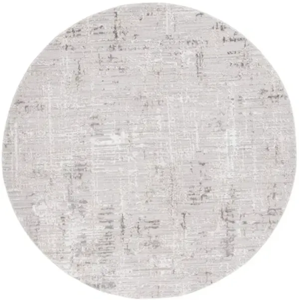 PARKER 100 Grey 6'-7' X 6'-7' Round Round Rug