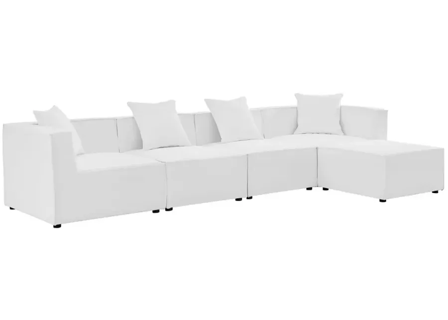 Saybrook Outdoor Patio Upholstered 5-Piece Sectional Sofa