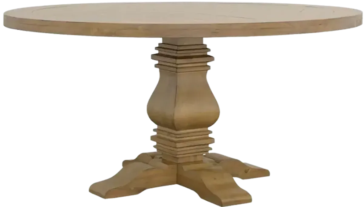 Fabian round Pedestal Dining Table Rustic Smoke