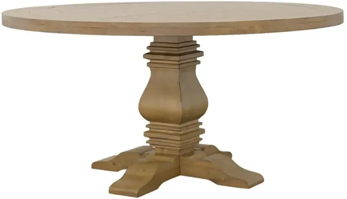 Fabian round Pedestal Dining Table Rustic Smoke