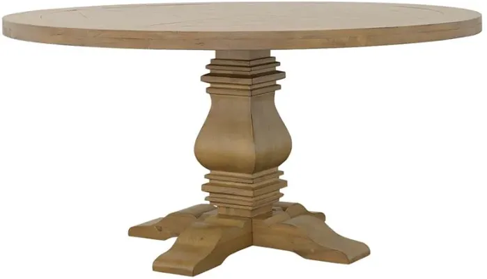 Fabian round Pedestal Dining Table Rustic Smoke