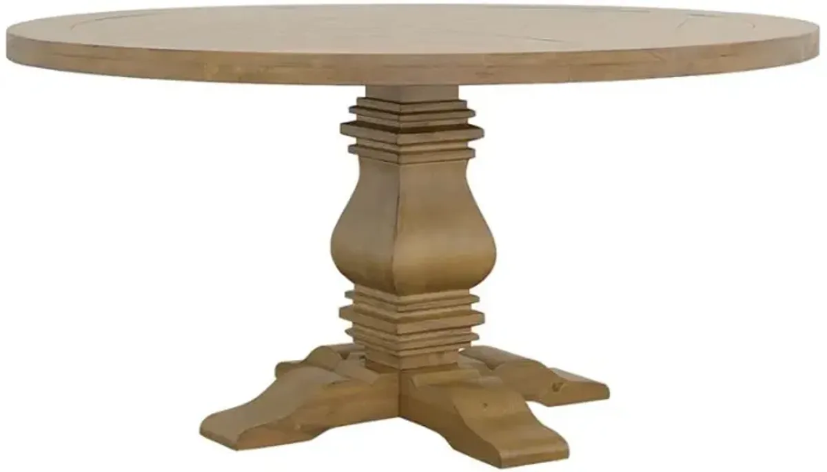 Fabian round Pedestal Dining Table Rustic Smoke