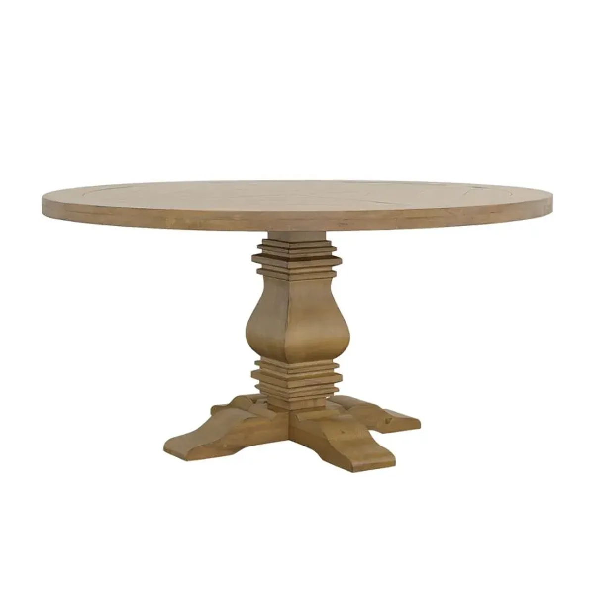 Fabian round Pedestal Dining Table Rustic Smoke