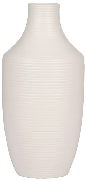 Cer, 12" Lines Vase, White