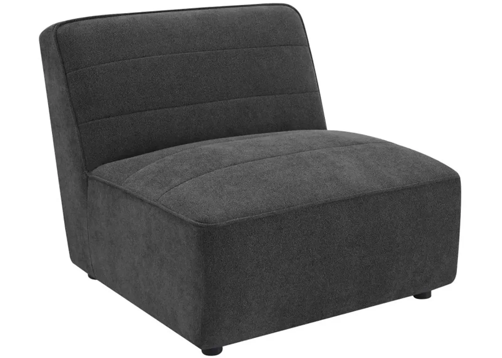 Sunny Upholstered Armless Chair Dark Charcoal