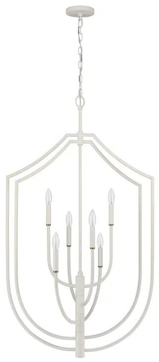 Continuance 26" Wide 6-Light Pendant - White Coral