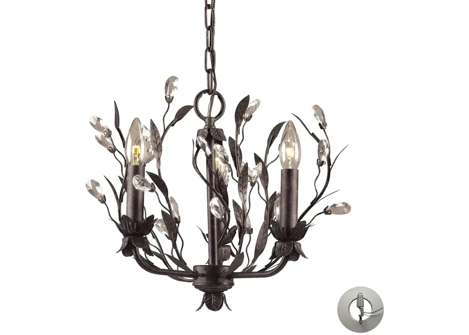 Circeo 16" Wide 3-Light Chandelier - Deep Rust