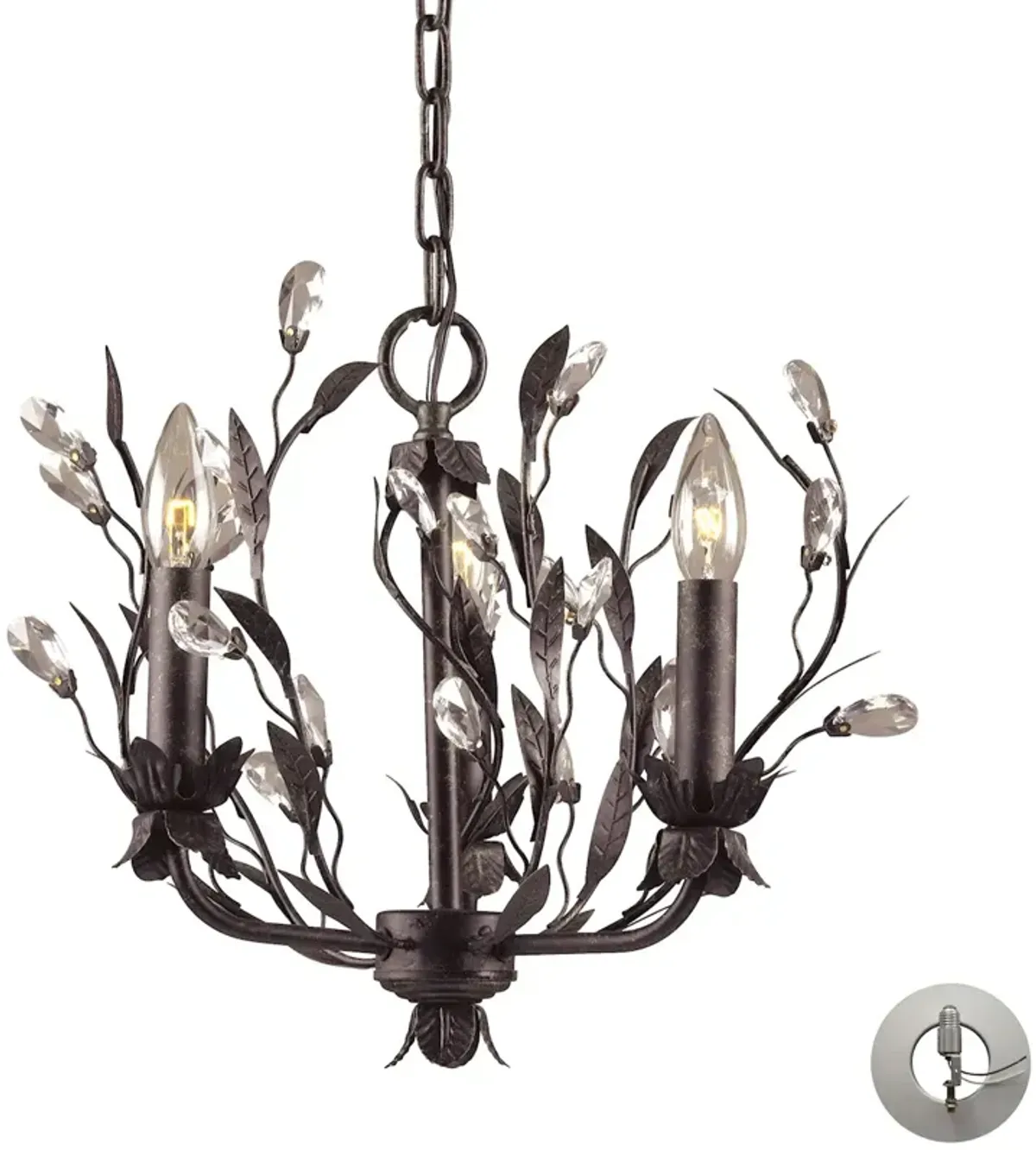 Circeo 16" Wide 3-Light Chandelier - Deep Rust