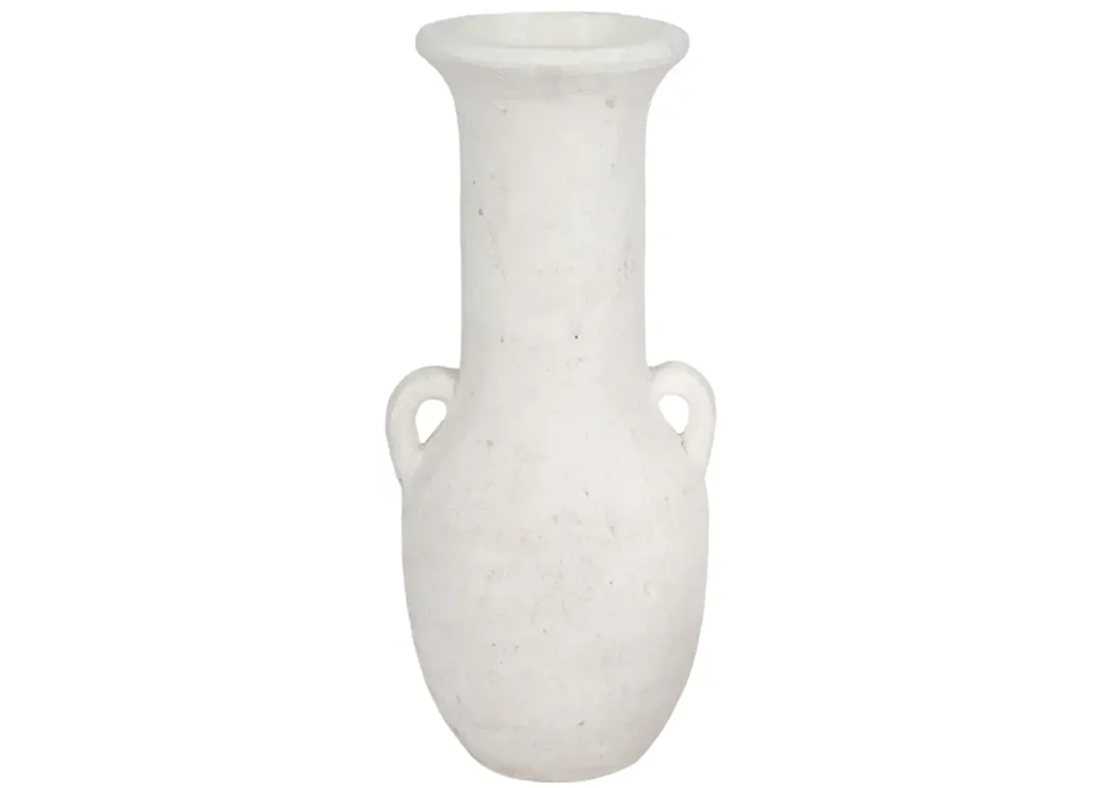 19" Terracotta Nomad Vase Rough Finish, White