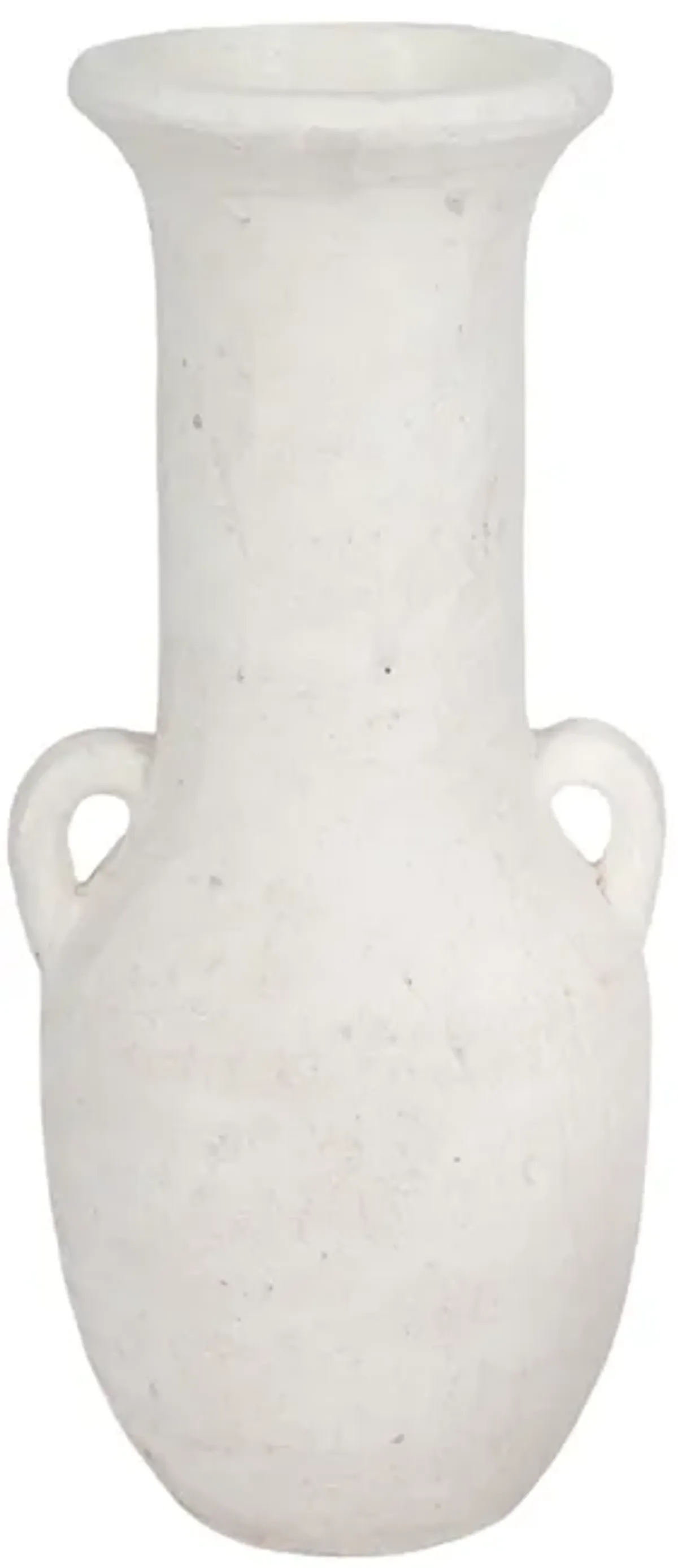 19" Terracotta Nomad Vase Rough Finish, White