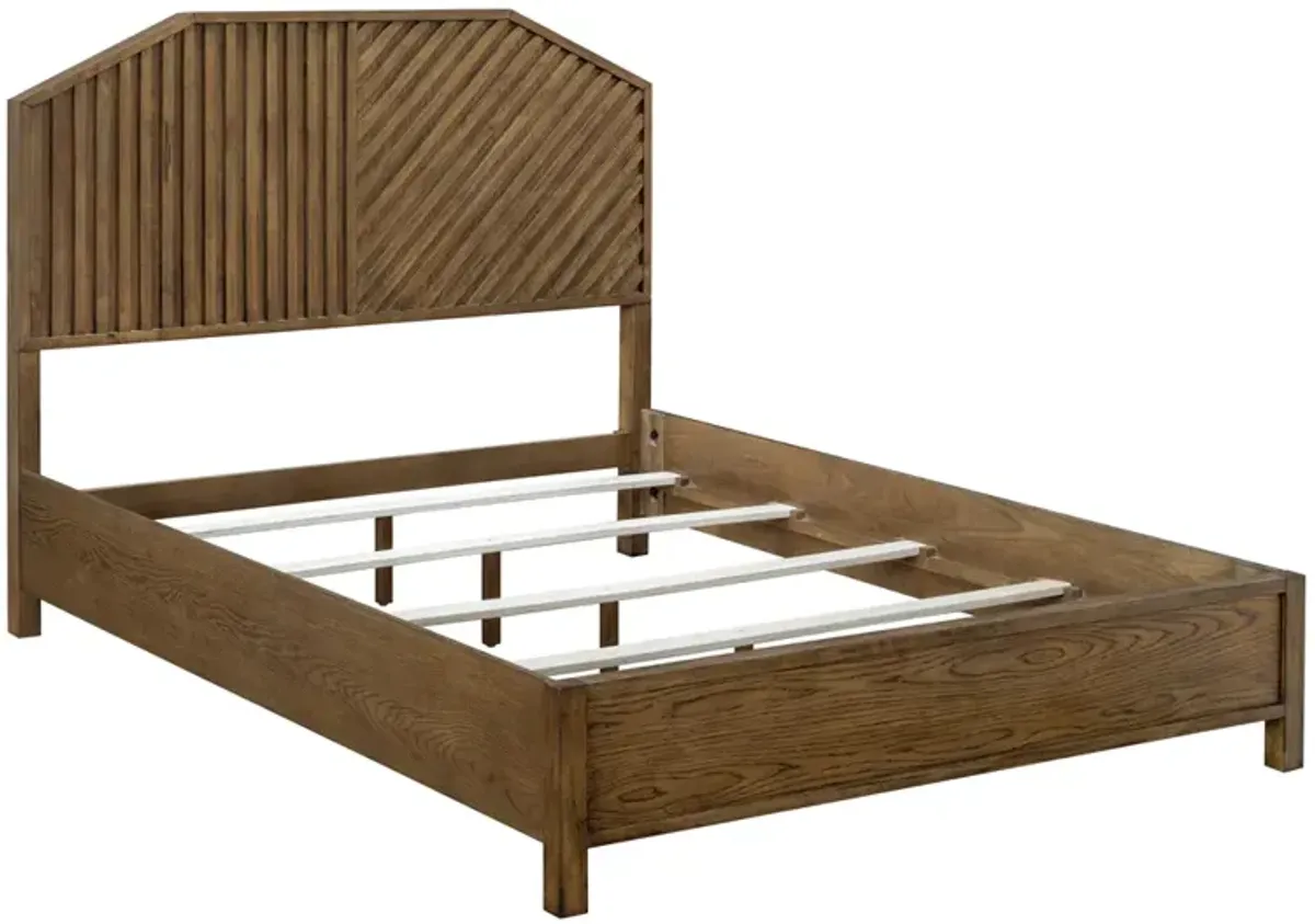 INK+IVY Sunset Cliff Brown Wood Queen Bed