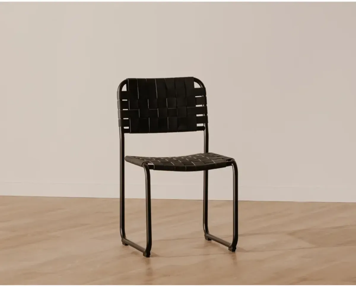 Moma Dining Chair Black Leather- Set Of Two