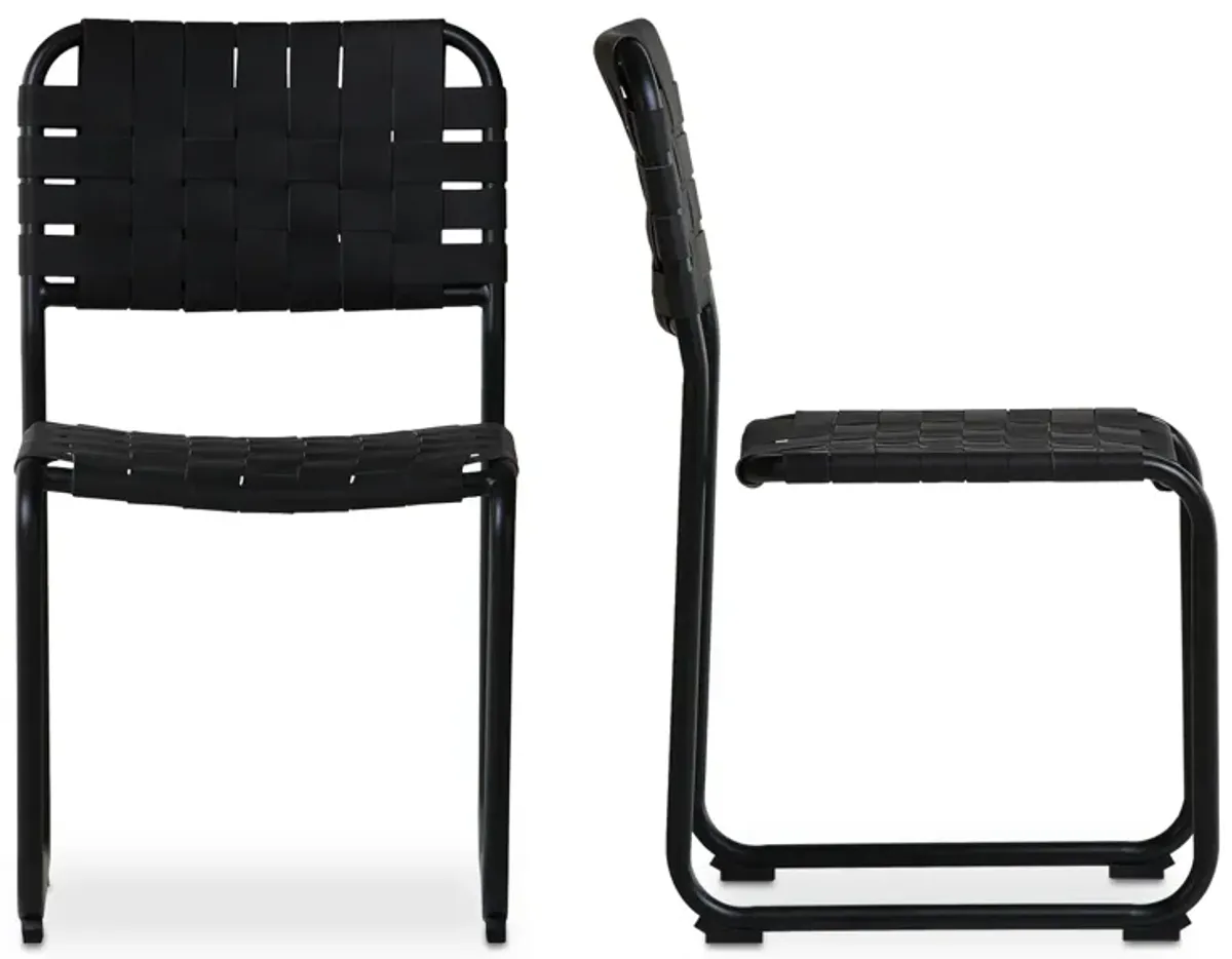 Moma Dining Chair Black Leather- Set Of Two