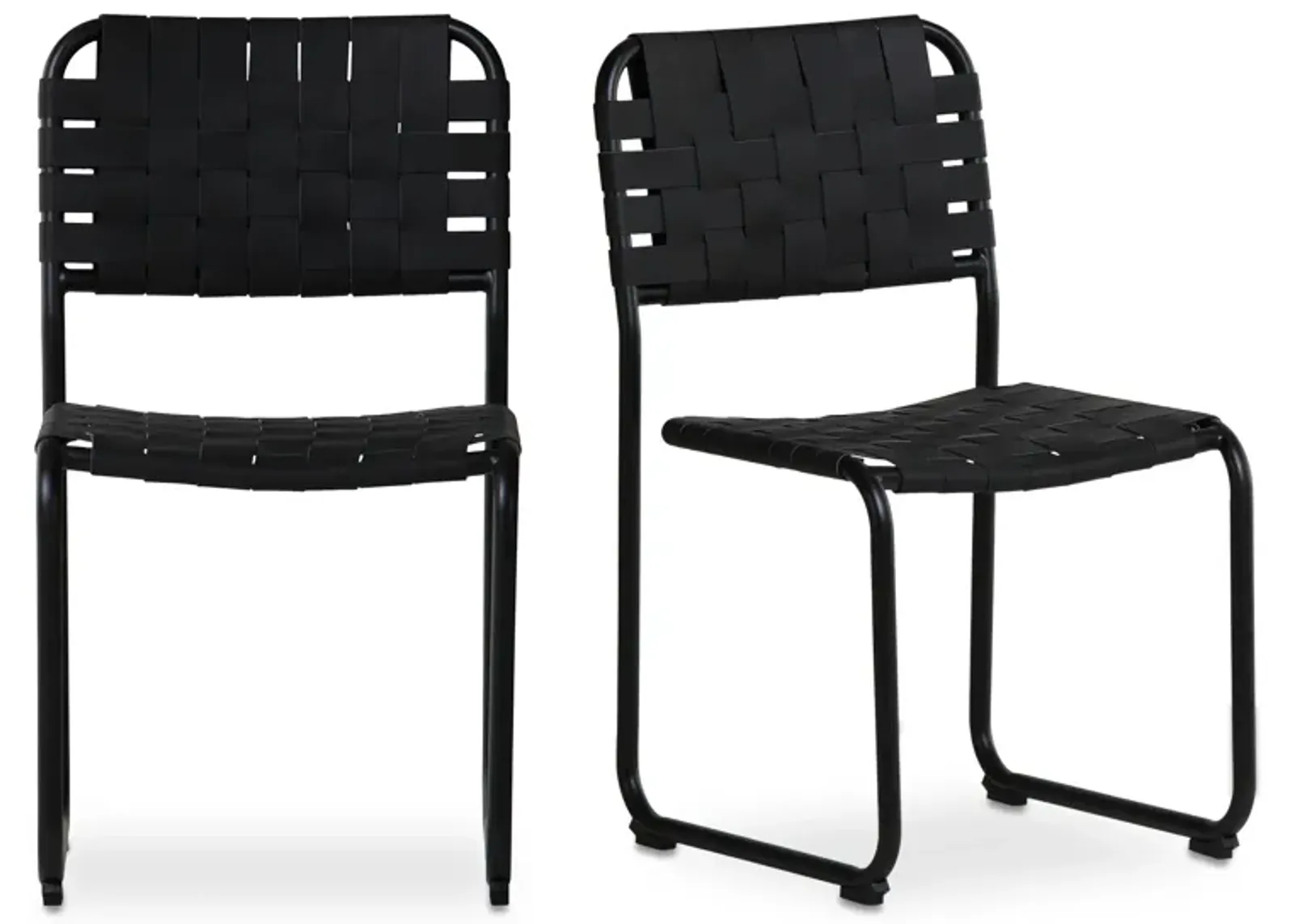 Moma Dining Chair Black Leather- Set Of Two