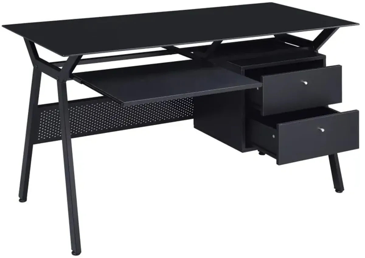 Weaving 2-drawer Computer Desk Black