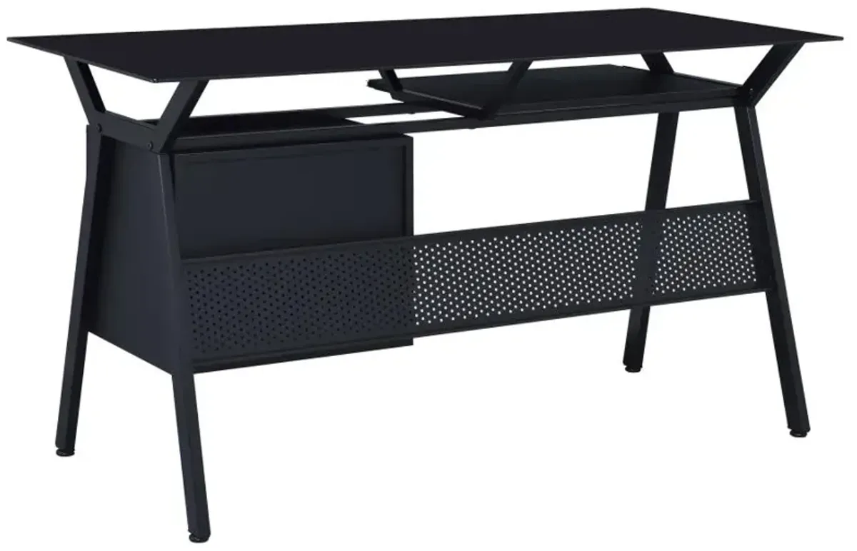 Weaving 2-drawer Computer Desk Black